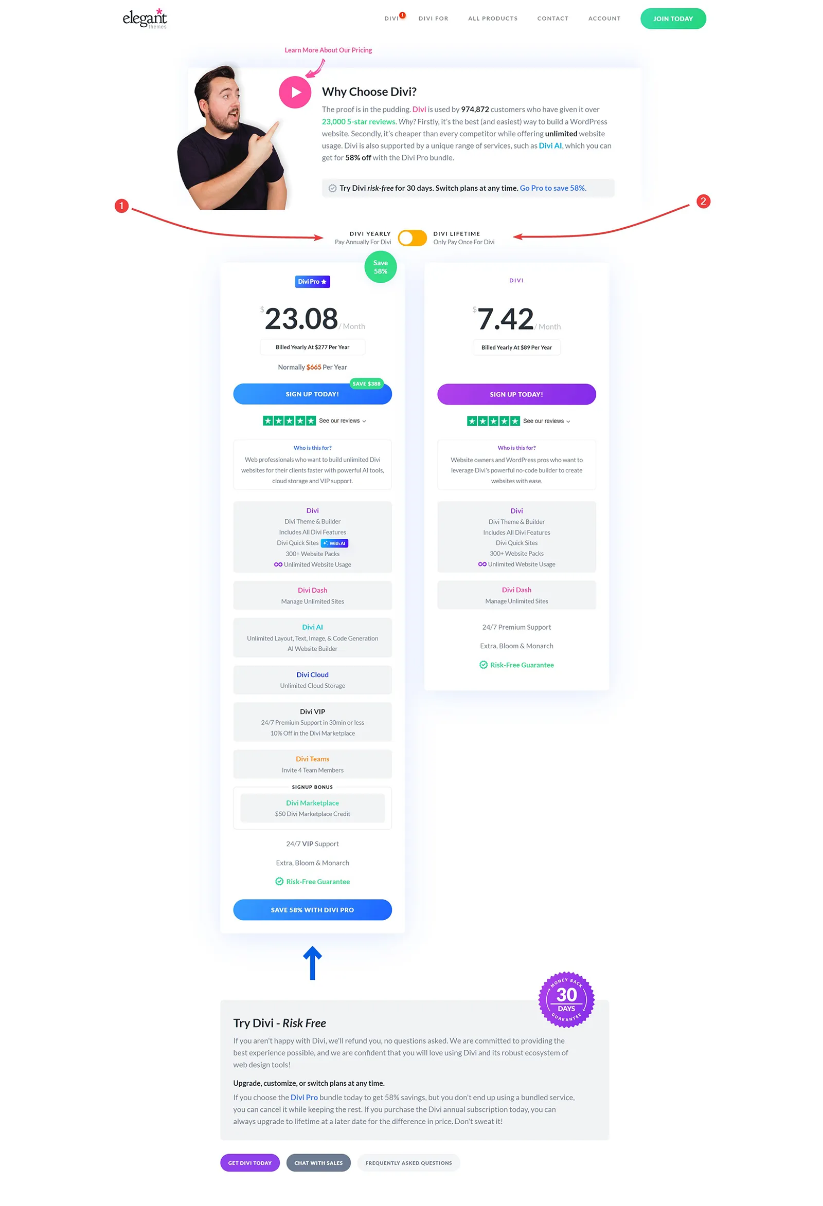 Divi Pro 與 Divi 兩種方案